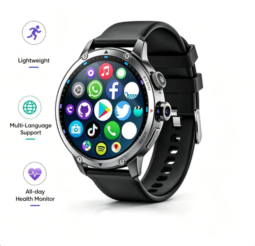 Smart Watch with Large HD Anti-blue Light Eye-friendly Screen, Cellular Network & Built-in GPS Positioning