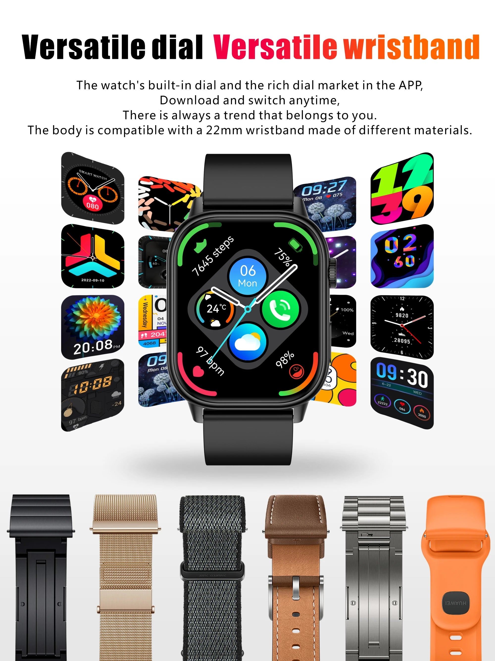 New Smart Watch for Men and Women HD AMOLED Screen Heart Rate Bluetooth Call GPS Tracking IP67 Waterproof Sports Smart Watch