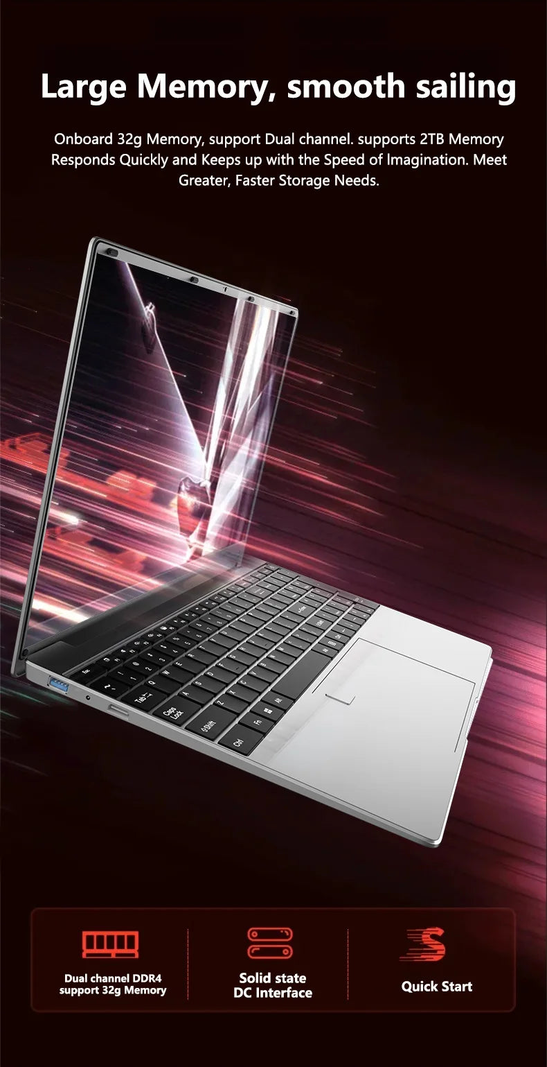2026 15.6" Laptop Intel Core i9 9900 32GB RAM 2TB SSD 1920*1080HD Windows 11 Gaming Computer PC Gamer office Ultra Slim Notebook