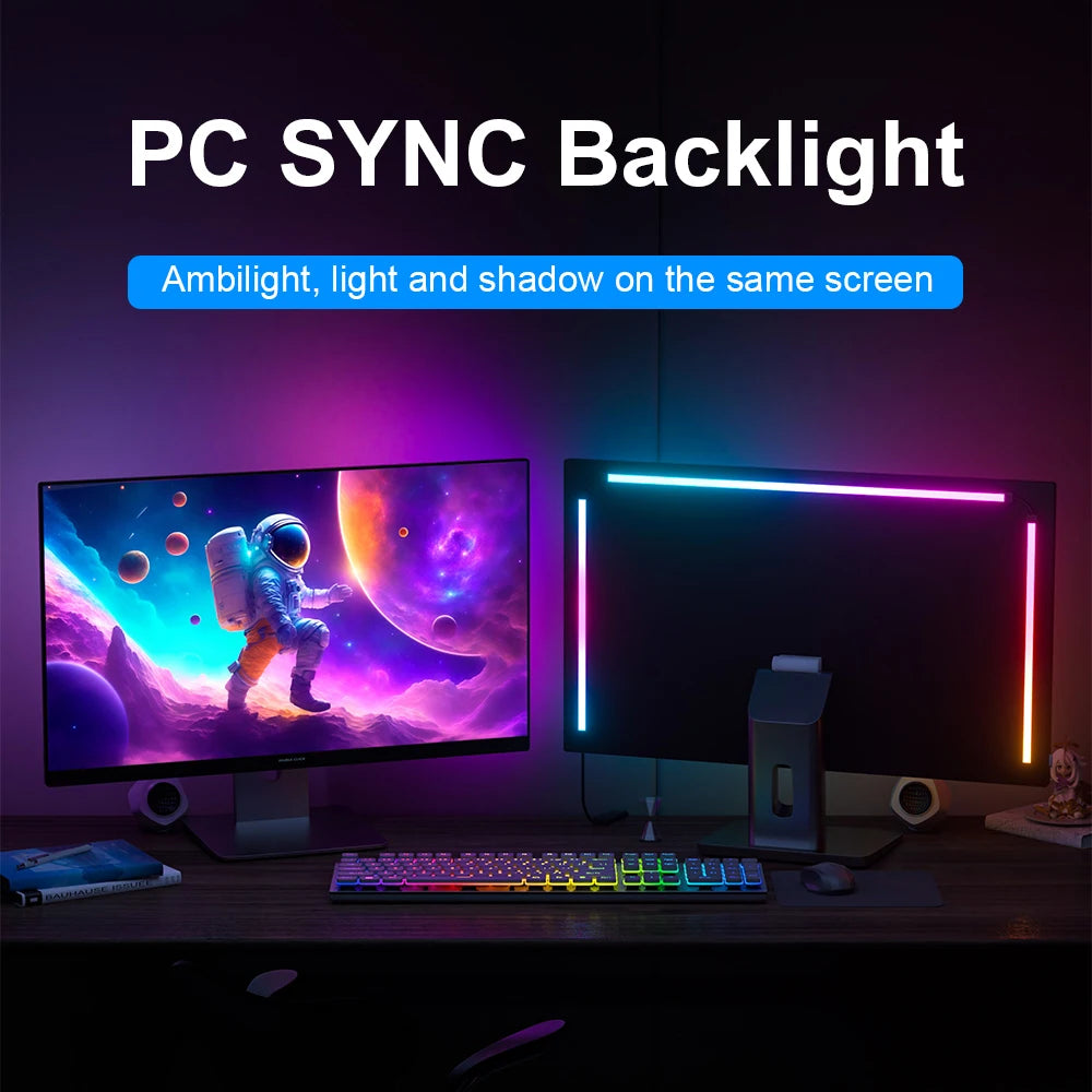Smart Ambient TV PC Display Sync Computer Monitor Backlight LED Strip Light RGB Smart DIY Game Holiday Atmosphere Decor Lamp