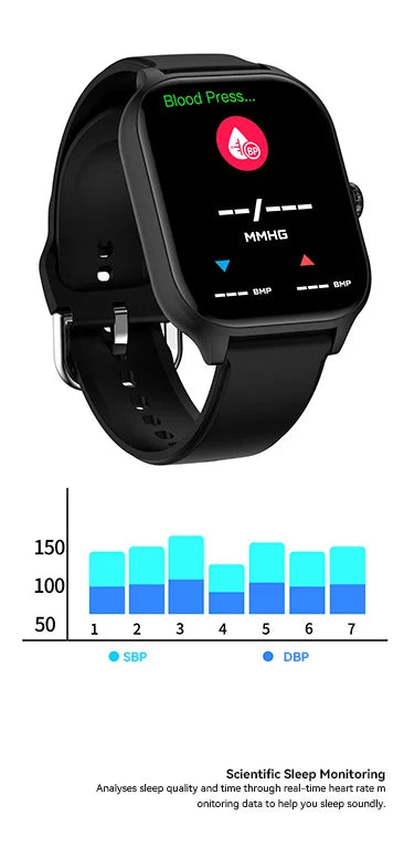 2026 New Smart Watch For Android IOS 2.01Inch Color Screen Bluetooth Call Blood Oxygen/Pressure Monitoring Smart Watch Women Men