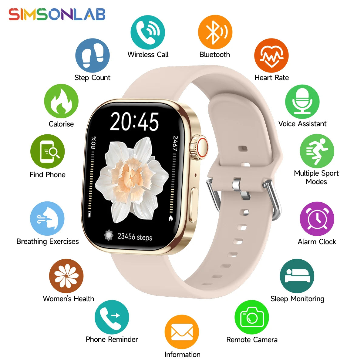 2026 NEW Smart Watch for Android/IOS 2.01“ HD Screen Health Monitoring Bluetooth Call Music Control Sport Watch for Men Women