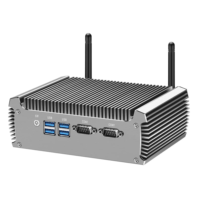 Inter Core i3 i5 i7 Industrial Mini PC Support WiFi 3G/4G LTE Linux Pfsense Computer with 2xLAN 2xRS232 4xUSB3.0 Windows10 Ready