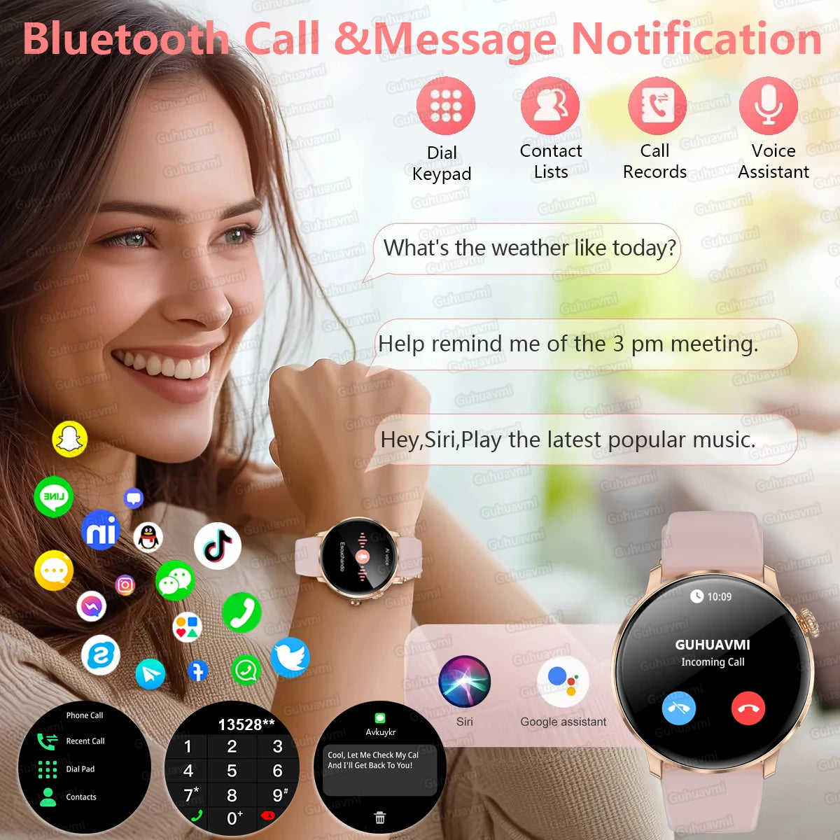2026 New Smart Watch For Women Gift 1.43 Inch Full Touch Screen Sports Watches 500+Custom Dial Call Waterproof Smartwatch Ladies