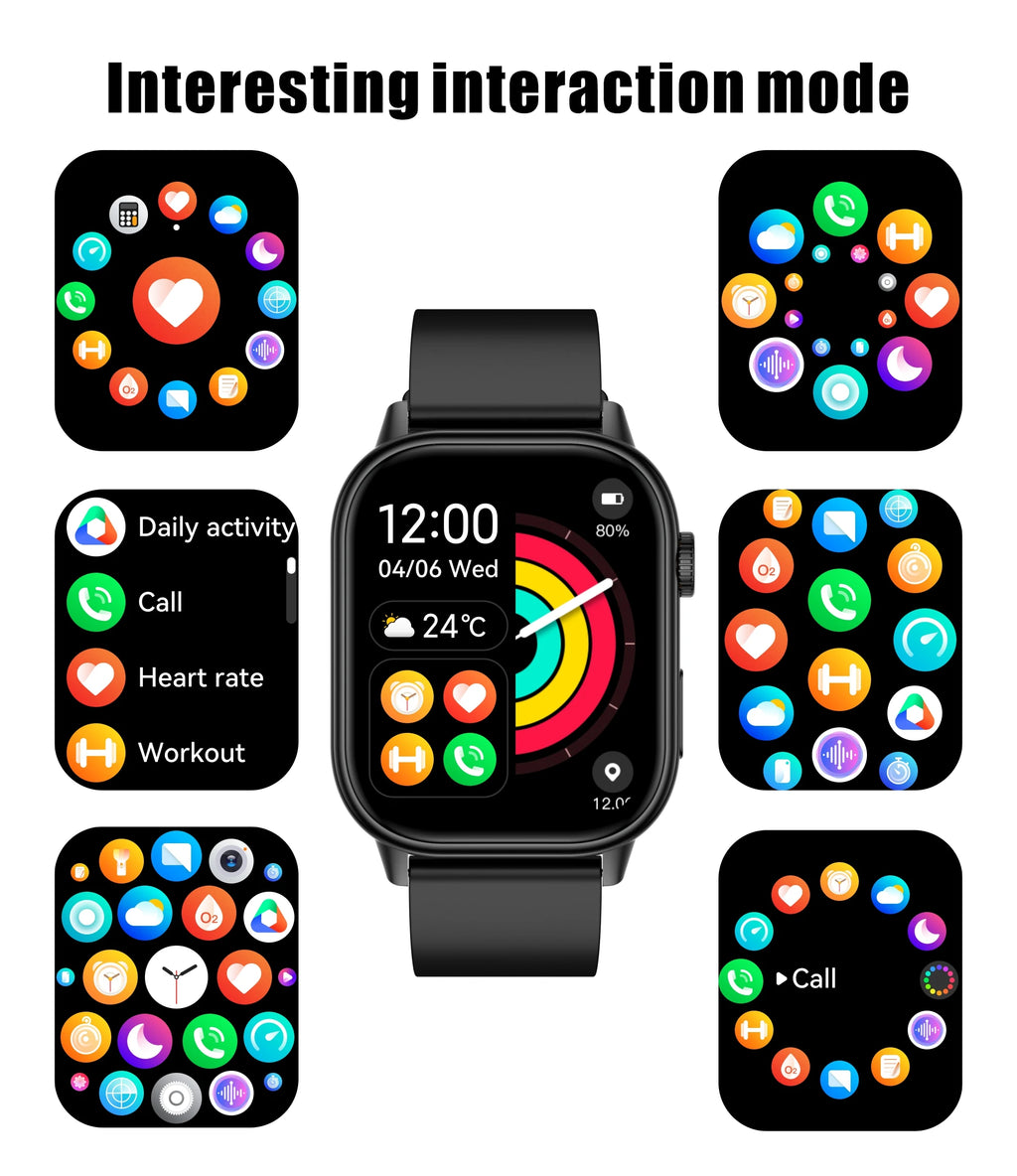 New Smart Watch for Men and Women HD AMOLED Screen Heart Rate Bluetooth Call GPS Tracking IP67 Waterproof Sports Smart Watch