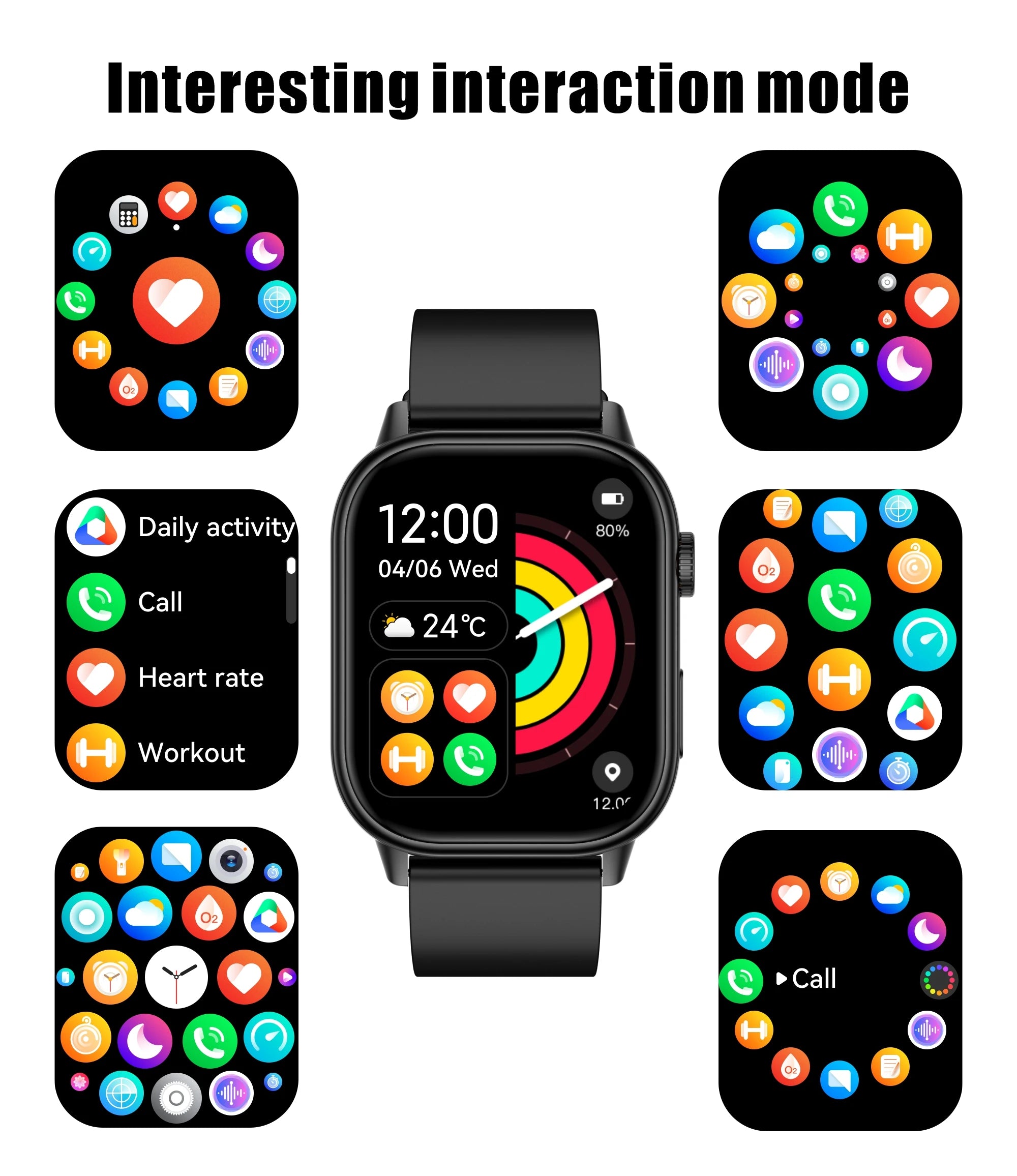 New Smart Watch for Men and Women HD AMOLED Screen Heart Rate Bluetooth Call GPS Tracking IP67 Waterproof Sports Smart Watch