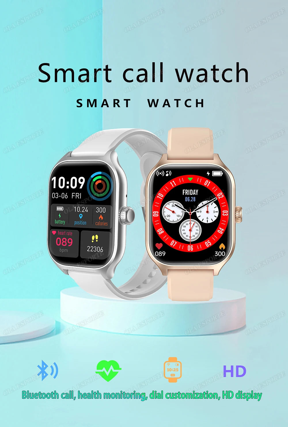2025 Smart Watch Android IOS Phone 2.01 Inch Color Screen Bluetooth Answer Call Fitness Watches Tracker Smartwatch Women Men