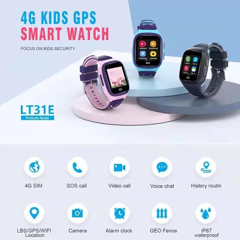 SmartWatch 2025 Newest Model LT31 4G GPS Kids Smart Watch Phone Waterproof SOS Smartwatch With SIM Card For Boys and Girls