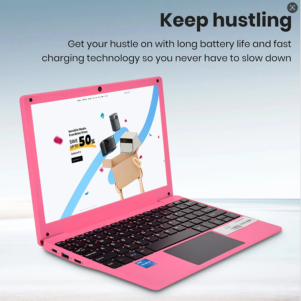 New 10.1 inch Laptop Computer CPU 4GB RAM 128GB Android 13.0 Portable Octa Core EMMC HD IPS Screen