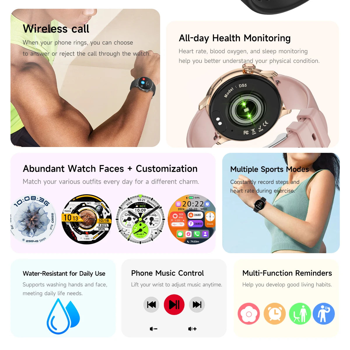 2026 New Smart Watch For Women Gift 1.43 Inch Full Touch Screen Sports Watches 500+Custom Dial Call Waterproof Smartwatch Ladies
