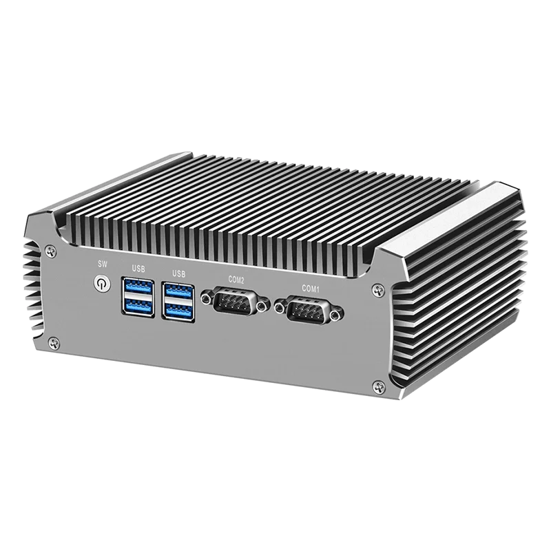 Inter Core i3 i5 i7 Industrial Mini PC Support WiFi 3G/4G LTE Linux Pfsense Computer with 2xLAN 2xRS232 4xUSB3.0 Windows10 Ready