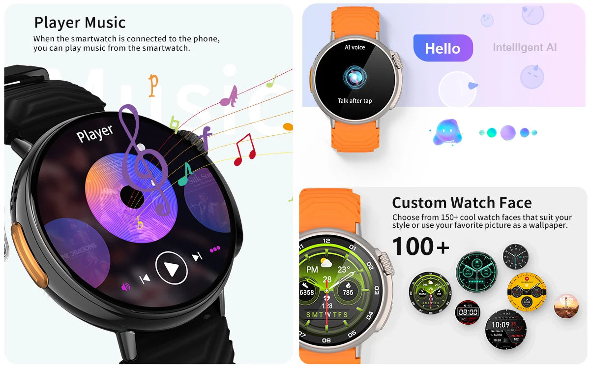 Smart Watch Ultra for Women men 1.52'' HD display sport Fitness tracker with Health Tracking,120+ Sport modes for Android IOS